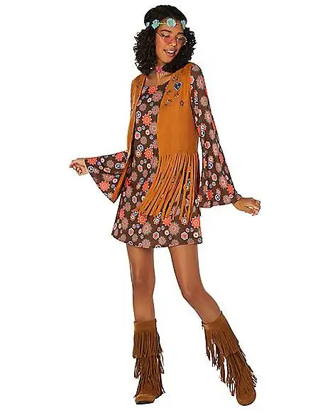 Spirit Halloween Adult Flower Power Hippie Costume 1 Spirit Halloween Adult Flower Power Hippie Costume