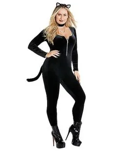 Spirit Halloween Adult Fierce Feline Catsuit Costume -Girls Costumes Shop 01493873 c