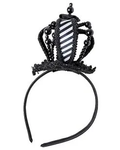 Spirit Halloween Black And White Mini Queen Crown Headband