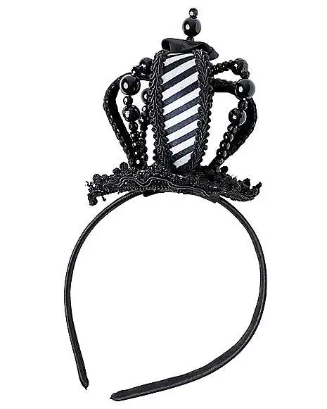 Spirit Halloween Black And White Mini Queen Crown Headband 1 Spirit Halloween Black And White Mini Queen Crown Headband