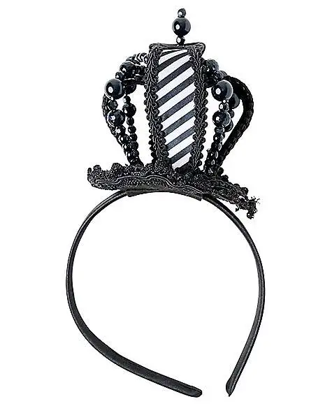 Spirit Halloween Black And White Mini Queen Crown Headband 2 Spirit Halloween Black And White Mini Queen Crown Headband - Image 2