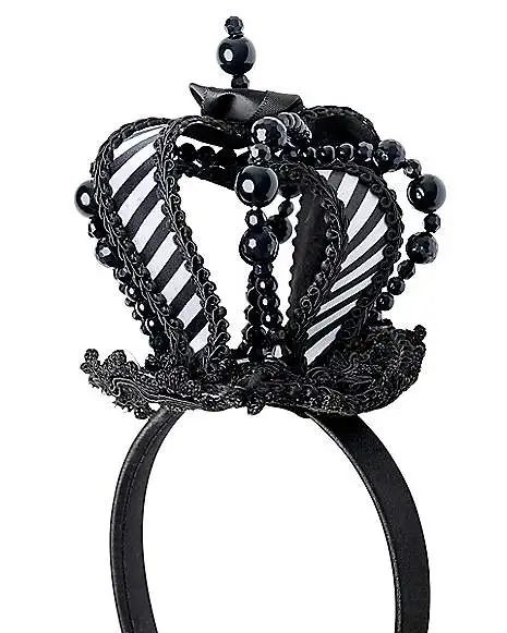 Spirit Halloween Black And White Mini Queen Crown Headband 3 Spirit Halloween Black And White Mini Queen Crown Headband - Image 3