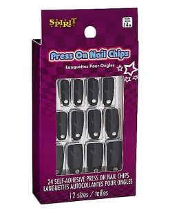 Spirit Halloween '80s Black Press On Nails 6 Spirit Halloween '80s Black Press On Nails -Girls Costumes Shop 01504679 c