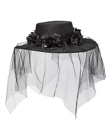 Spirit Halloween Black Veiled Day Of The Dead Flower Hat 1 Spirit Halloween Black Veiled Day Of The Dead Flower Hat
