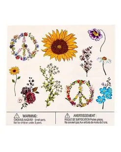 Spirit Halloween Hippie Temporary Tattoos