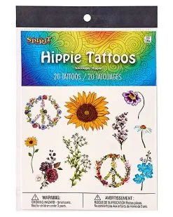 Spirit Halloween Hippie Temporary Tattoos -Girls Costumes Shop 01514884 d