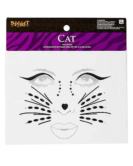 Spirit Halloween Gemstone Cat Face Decals 1 Spirit Halloween Gemstone Cat Face Decals