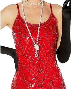 Spirit Halloween Adult Red Sequin Flapper Dress -Girls Costumes Shop 01520725 c