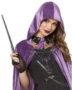 Spirit Halloween Kids Coven Academy Hooded Cloak - Deluxe 5 Spirit Halloween Kids Coven Academy Hooded Cloak - Deluxe -Girls Costumes Shop 01523315 c