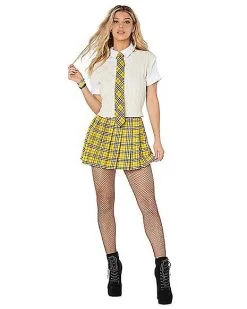 Spirit Halloween Adult Yellow Plaid Skirt