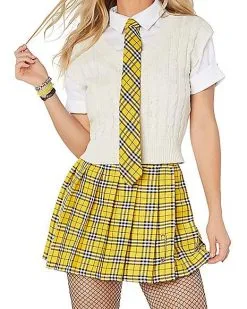 Spirit Halloween Adult Yellow Plaid Skirt 5 Spirit Halloween Adult Yellow Plaid Skirt -Girls Costumes Shop 01524511 c