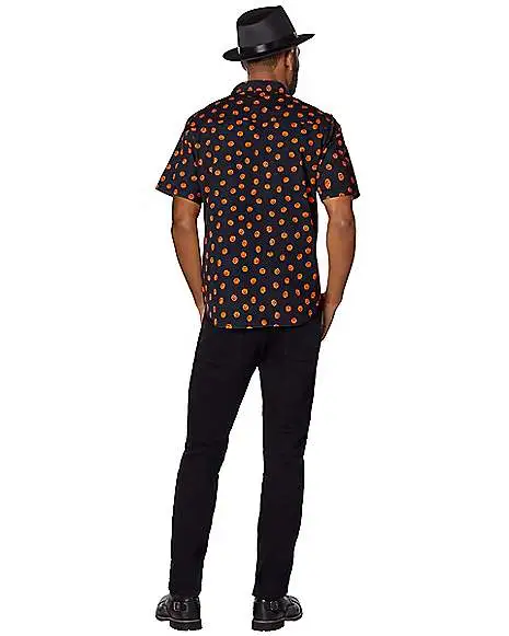 Spirit Halloween Pumpkin Print Button Down Shirt 2 Spirit Halloween Pumpkin Print Button Down Shirt - Image 2