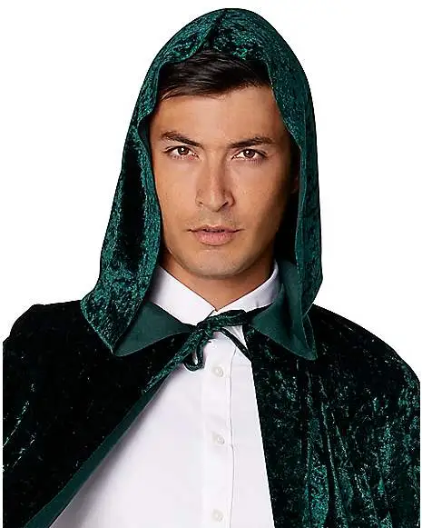 Spirit Halloween Emerald Hooded Cape 2 Spirit Halloween Emerald Hooded Cape - Image 2
