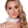 Spirit Halloween White Feather Choker Necklace