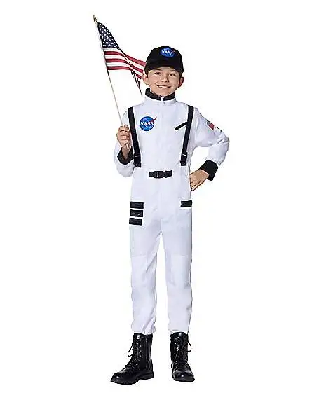 Spirit Halloween Kids White Astronaut Jumpsuit Costume - NASA 1 Spirit Halloween Kids White Astronaut Jumpsuit Costume - NASA