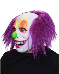 Spirit Halloween Purple Hair Clown Full Mask -Girls Costumes Shop 01550540 d