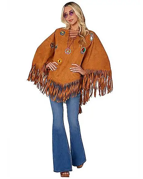 Spirit Halloween Adult Free Spirit Poncho Hippie Costume 1 Spirit Halloween Adult Free Spirit Poncho Hippie Costume