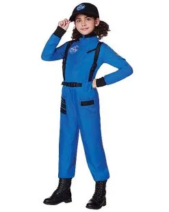 Spirit Halloween Kids Blue Astronaut Jumpsuit - NASA 6 Spirit Halloween Kids Blue Astronaut Jumpsuit - NASA -Girls Costumes Shop 01551589 d