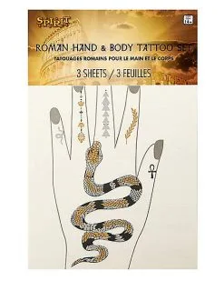 Spirit Halloween Roman Hand And Body Tattoos -Girls Costumes Shop 01567072 e
