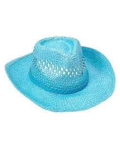 Spirit Halloween Blue Straw Cowboy Hat -Girls Costumes Shop 01573013 c