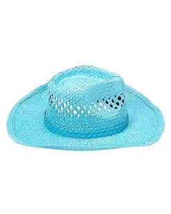 Spirit Halloween Blue Straw Cowboy Hat -Girls Costumes Shop 01573013 f