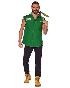 Spirit Halloween Johnny Hardwood's Landscape Cut Off Shirt