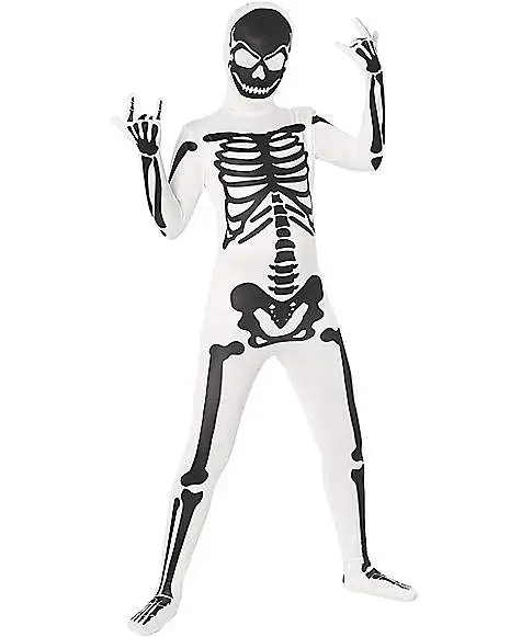 Spirit Halloween Black And White Skeleton Skin Suit Costume 1 Spirit Halloween Black And White Skeleton Skin Suit Costume