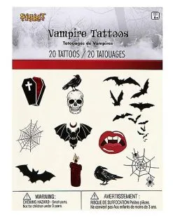 Spirit Halloween Vampire Temporary Tattoos -Girls Costumes Shop 01580661 d