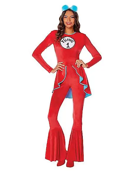 Spirit Halloween Adult Thing 1 And Thing 2 Bell Bottom Costume - Dr. Seuss 1 Spirit Halloween Adult Thing 1 And Thing 2 Bell Bottom Costume - Dr. Seuss