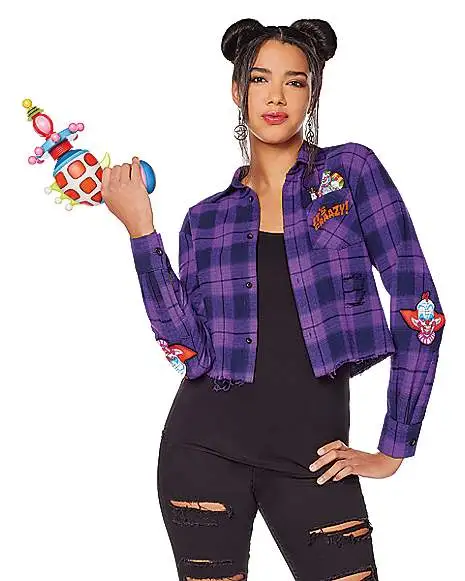 Spirit Halloween Adult Killer Klowns From Outer Space Flannel Shirt 1 Spirit Halloween Adult Killer Klowns From Outer Space Flannel Shirt