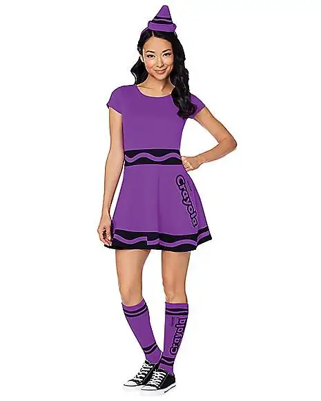 Spirit Halloween Adult Vivid Violet Crayon Dress Costume - Crayola 1 Spirit Halloween Adult Vivid Violet Crayon Dress Costume - Crayola