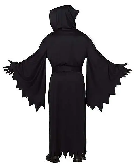 Spirit Halloween Adult Hooded Black Robe Costume 2 Spirit Halloween Adult Hooded Black Robe Costume - Image 2
