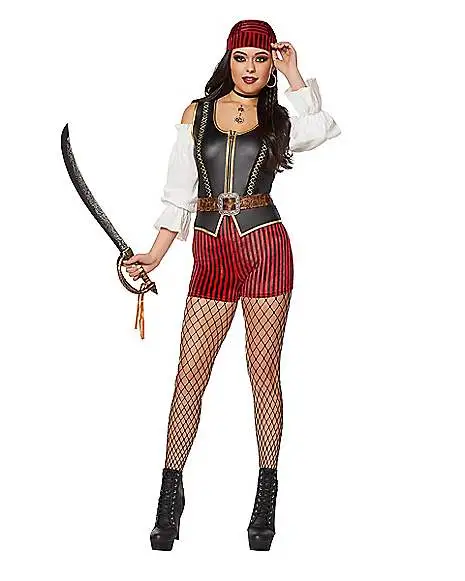 Spirit Halloween Adult Pirate Romper Costume 1 Spirit Halloween Adult Pirate Romper Costume