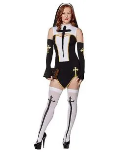Spirit Halloween Adult Bad Habit Nun Costume