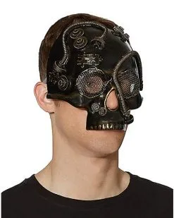 Spirit Halloween Steampunk Skull Half Mask -Girls Costumes Shop 07392665 b