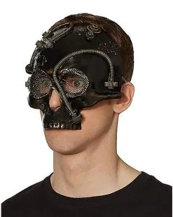 Spirit Halloween Steampunk Skull Half Mask -Girls Costumes Shop 07392665 c