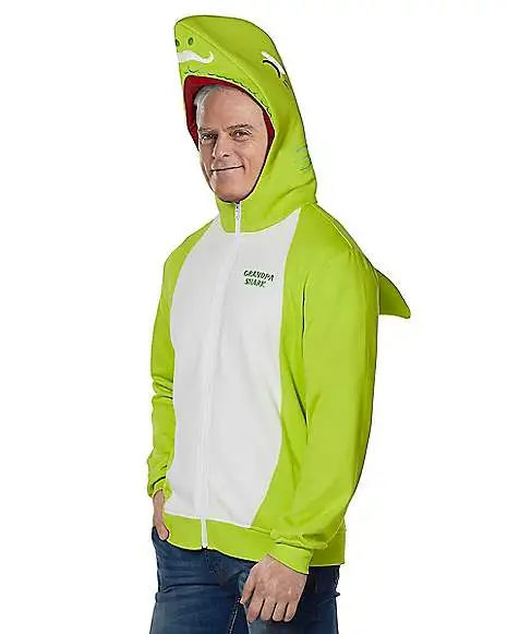 Spirit Halloween Adult Grandpa Shark Costume Hoodie - Baby Shark 1 Spirit Halloween Adult Grandpa Shark Costume Hoodie - Baby Shark