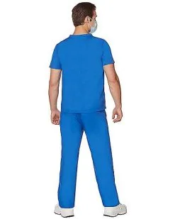 Spirit Halloween Adult Blue Medical Scrubs Costume -Girls Costumes Shop 07574312 d