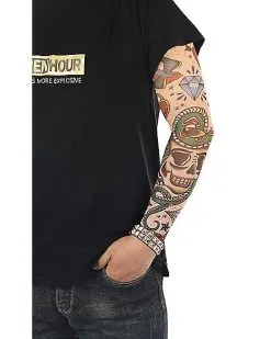 Spirit Halloween Punk Skull Tattoo Sleeve