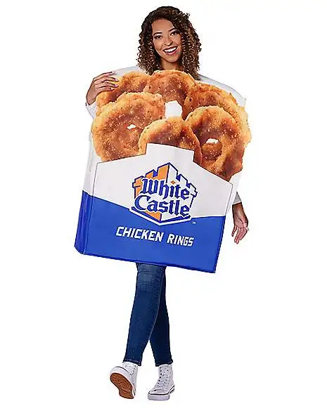 Spirit Halloween Adult Chicken Rings Costume - White Castle 1 Spirit Halloween Adult Chicken Rings Costume - White Castle