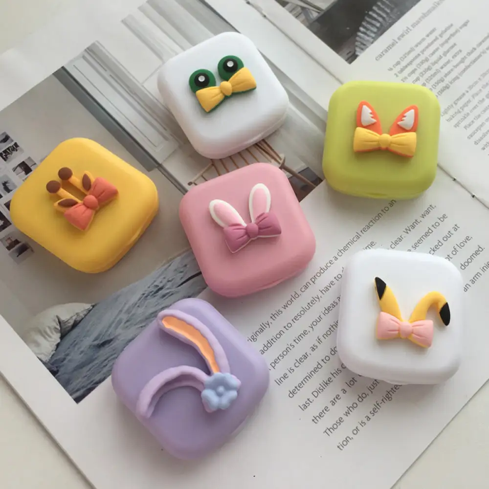 UNIQSO Cute Animal Ears Lens Case Travel Kit 1 UNIQSO Cute Animal Ears Lens Case Travel Kit