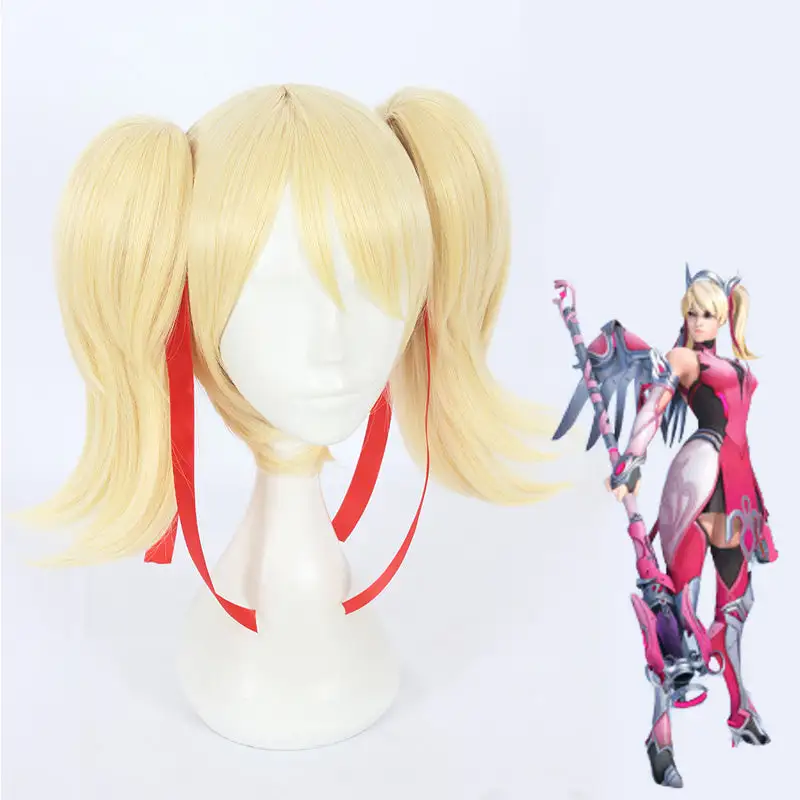 Cosplay Anime Cosplay Wig - Overwatch-Pink Mercy 2 Cosplay Anime Cosplay Wig - Overwatch-Pink Mercy - Image 2