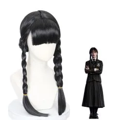 Cosplay Anime Cosplay Wig - The Addams Family - Wednesday -Girls Costumes Shop CS 520C 3